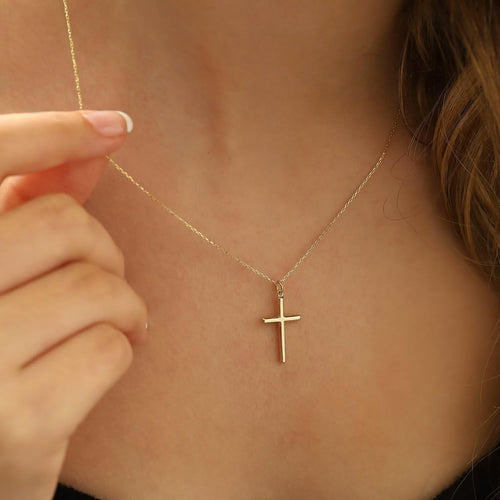 Dainty 14K Gold Plated Cross Necklace for Women Jewelry Gifts Trendy | Small Cross Pendant Choker Necklaces for Women Her. Baptism Religious Faith Christian Jewelry Gifts. First Communion Gifts